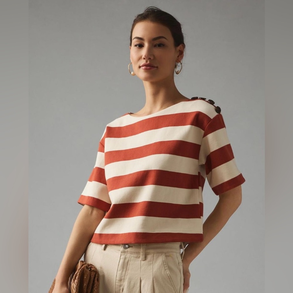 Striped Red and White Women's Top